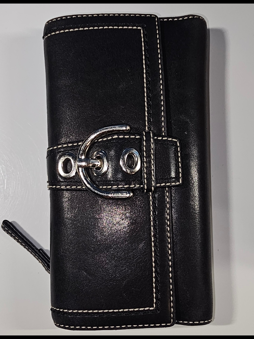 COACH Vintage Rare Buckle  SOHO  Black All Leather Wallet W/ Check Book